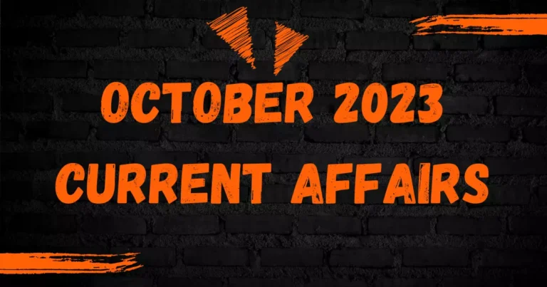 October 2023 Current Affairs